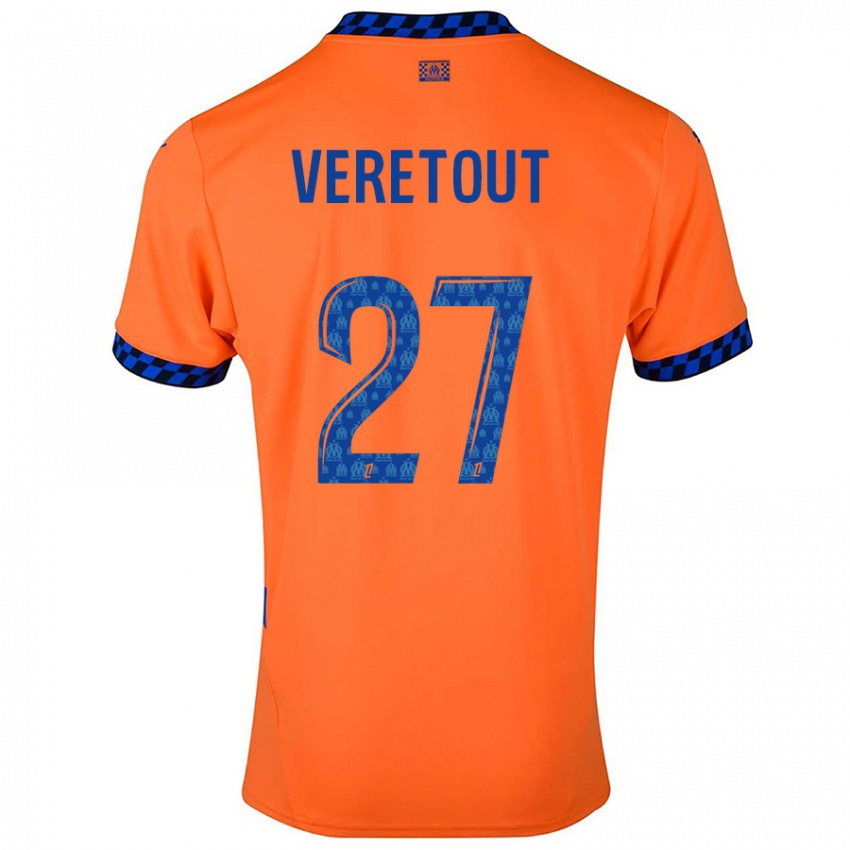 Niño Camiseta Jordan Veretout #27 Naranja Azul Oscuro Equipación Tercera 2024/25 La Camisa Perú