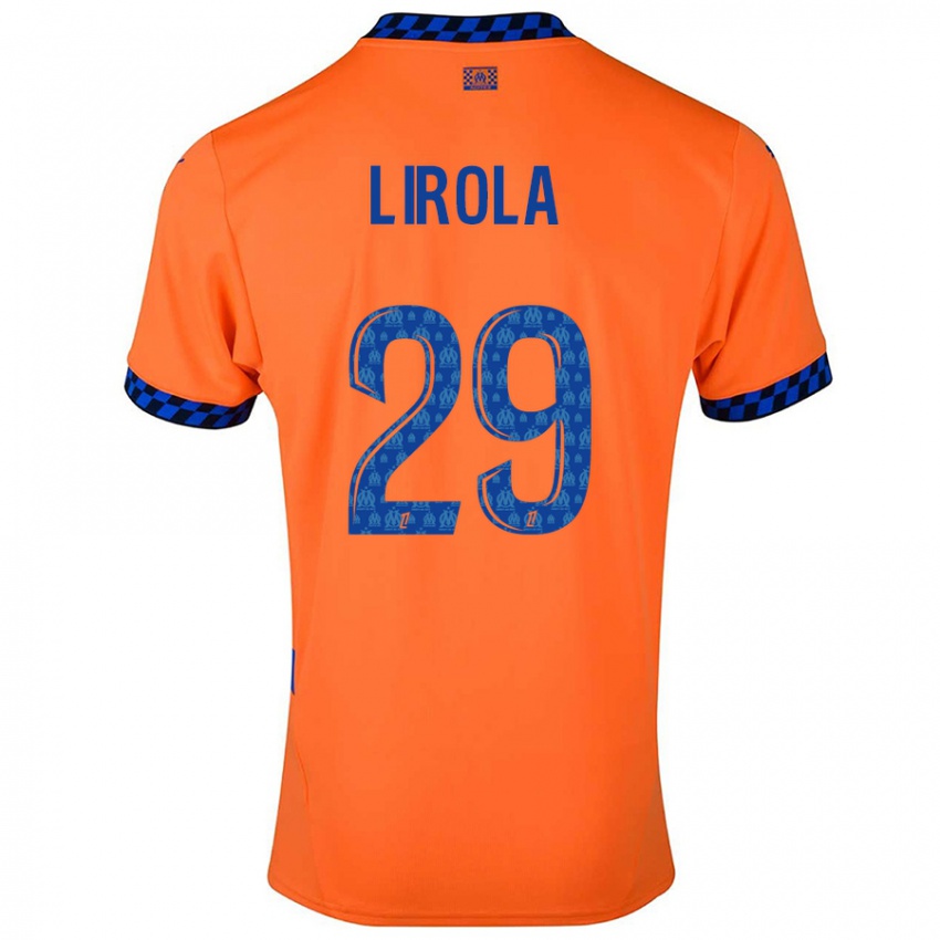 Niño Camiseta Pol Lirola #29 Naranja Azul Oscuro Equipación Tercera 2024/25 La Camisa Perú