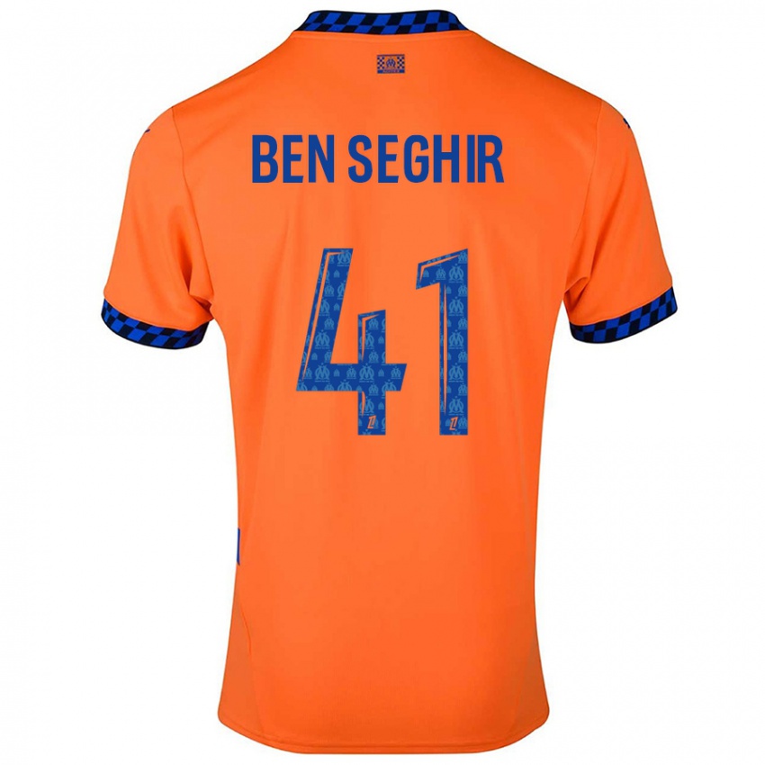 Niño Camiseta Salim Ben Seghir #41 Naranja Azul Oscuro Equipación Tercera 2024/25 La Camisa Perú