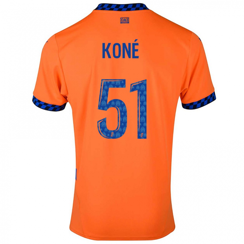 Niño Camiseta Ismaël Koné #51 Naranja Azul Oscuro Equipación Tercera 2024/25 La Camisa Perú