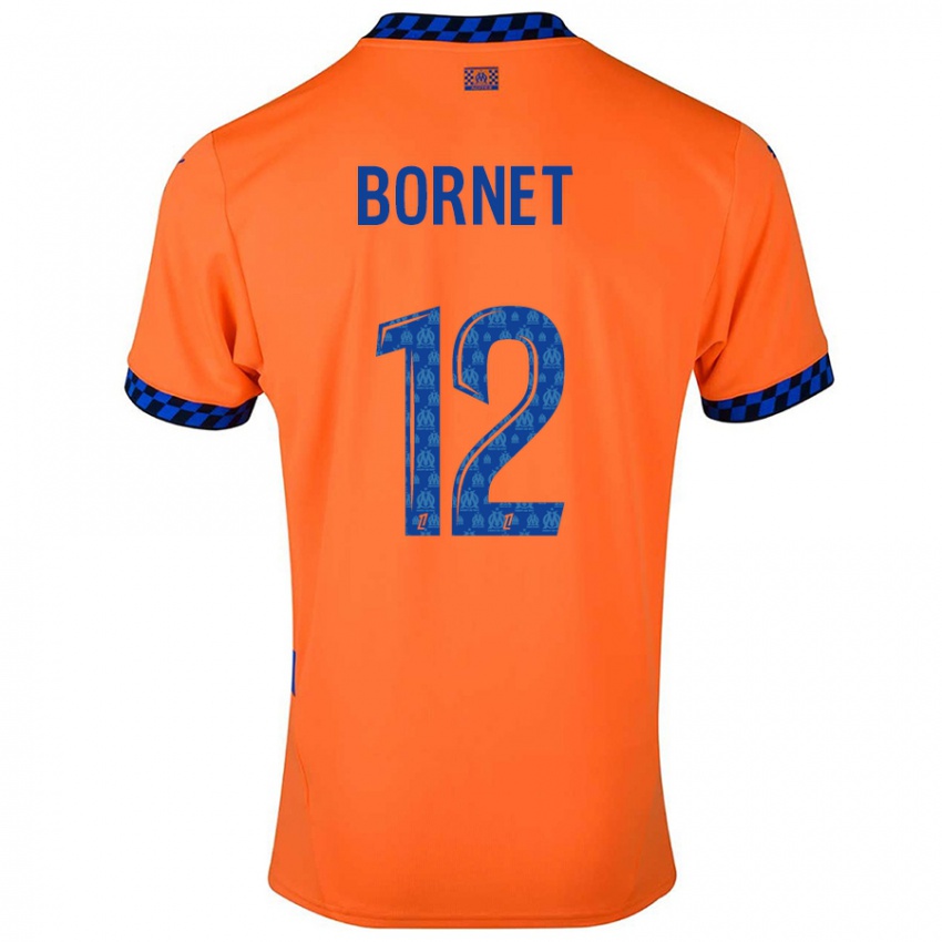 Niño Camiseta Camille Bornet #12 Naranja Azul Oscuro Equipación Tercera 2024/25 La Camisa Perú