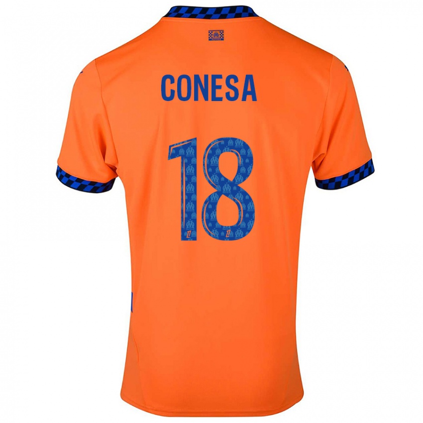 Niño Camiseta Anna Conesa #18 Naranja Azul Oscuro Equipación Tercera 2024/25 La Camisa Perú