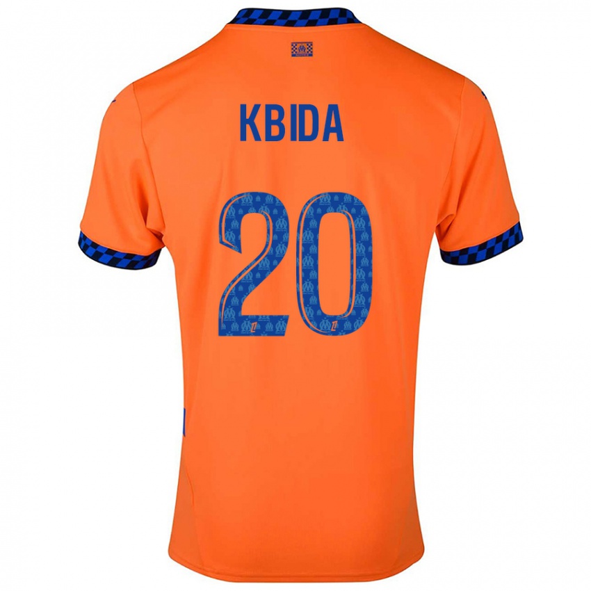 Niño Camiseta Inès Kbida #20 Naranja Azul Oscuro Equipación Tercera 2024/25 La Camisa Perú