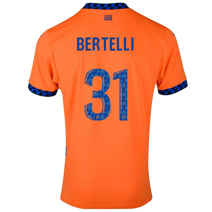 Niño Camiseta Ugo Bertelli #31 Naranja Azul Oscuro Equipación Tercera 2024/25 La Camisa Perú