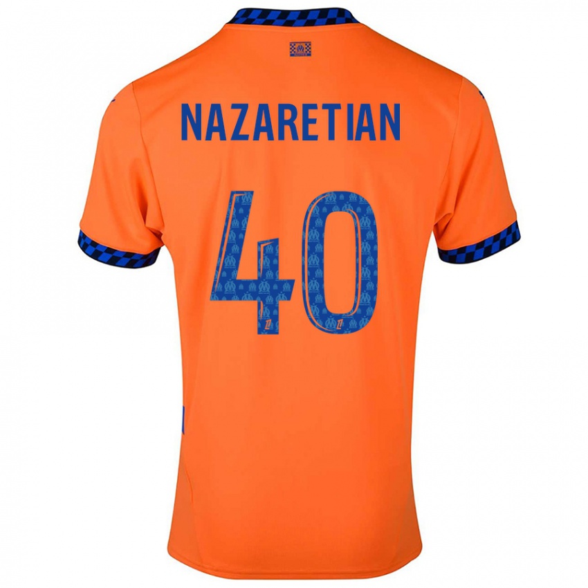 Niño Camiseta Manuel Nazaretian #40 Naranja Azul Oscuro Equipación Tercera 2024/25 La Camisa Perú