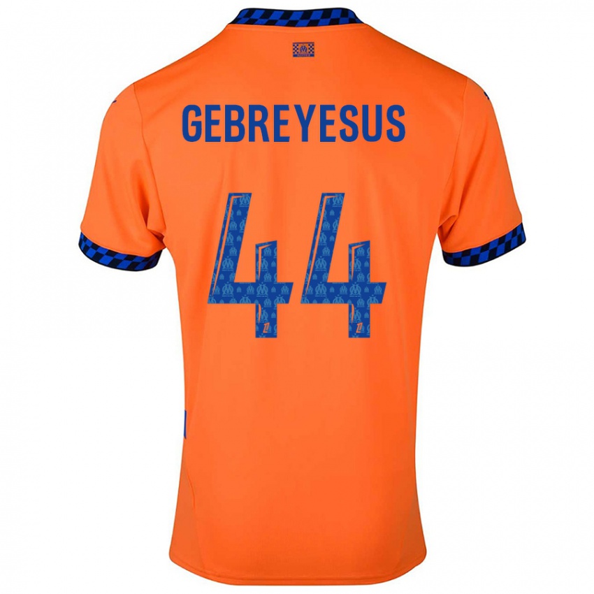 Niño Camiseta Esey Gebreyesus #44 Naranja Azul Oscuro Equipación Tercera 2024/25 La Camisa Perú