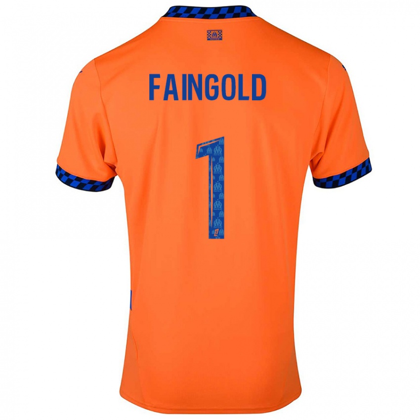 Niño Camiseta Abbie Faingold #1 Naranja Azul Oscuro Equipación Tercera 2024/25 La Camisa Perú