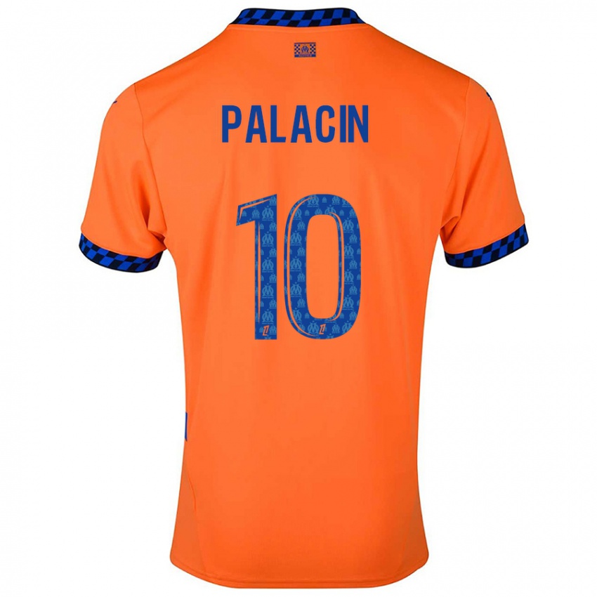 Niño Camiseta Sara Palacin #10 Naranja Azul Oscuro Equipación Tercera 2024/25 La Camisa Perú