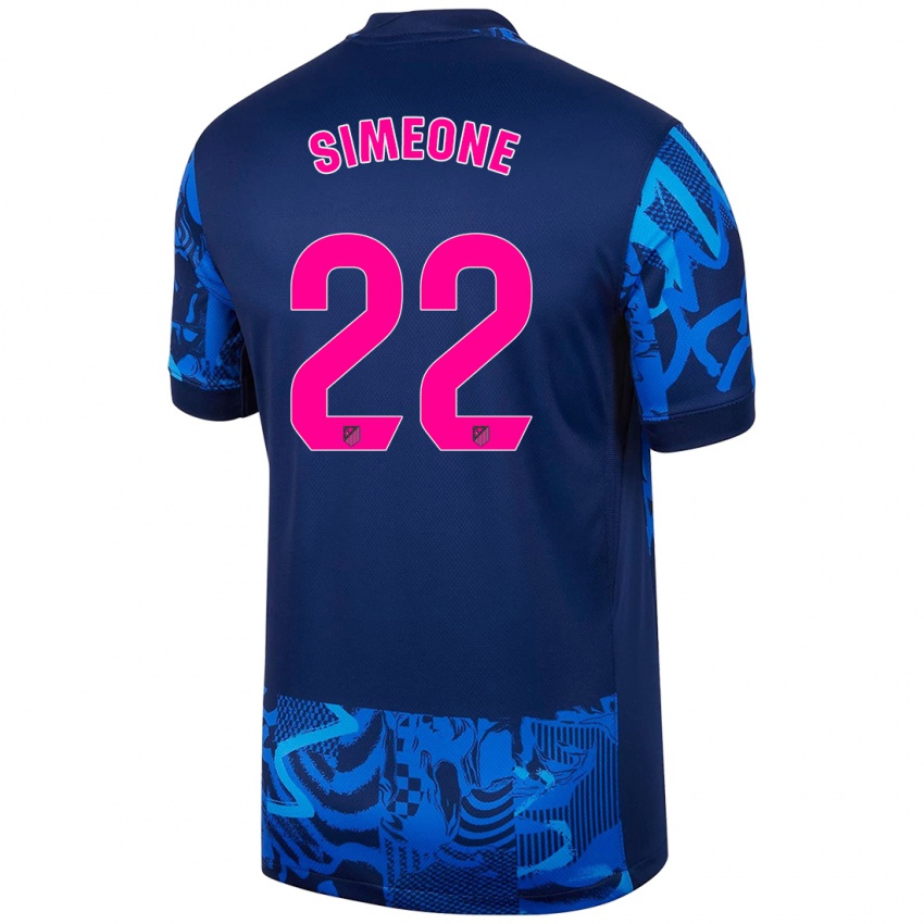 Niño Camiseta Giuliano Simeone #22 Azul Real Equipación Tercera 2024/25 La Camisa Perú