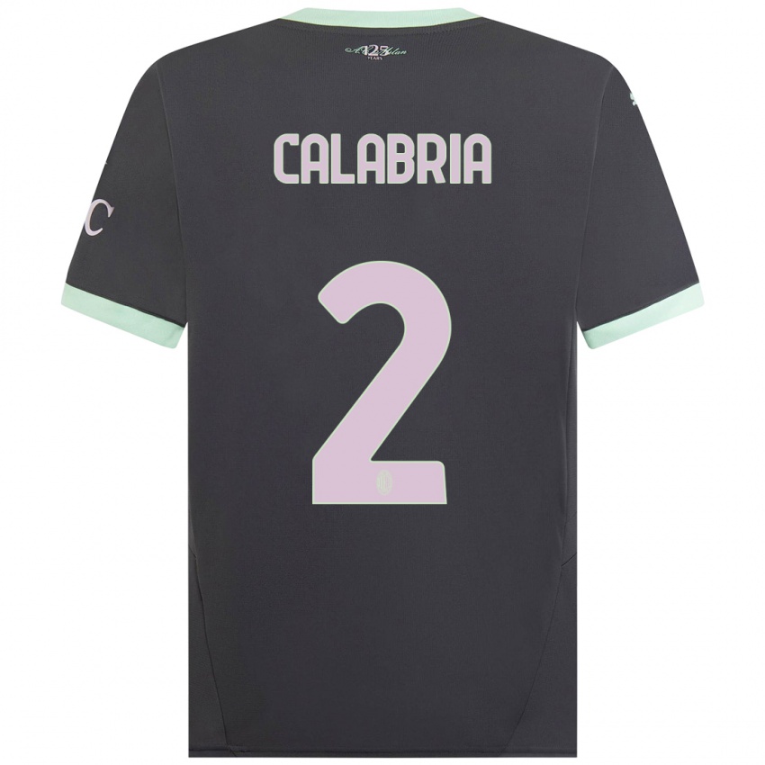 Niño Camiseta Davide Calabria #2 Gris Equipación Tercera 2024/25 La Camisa Perú