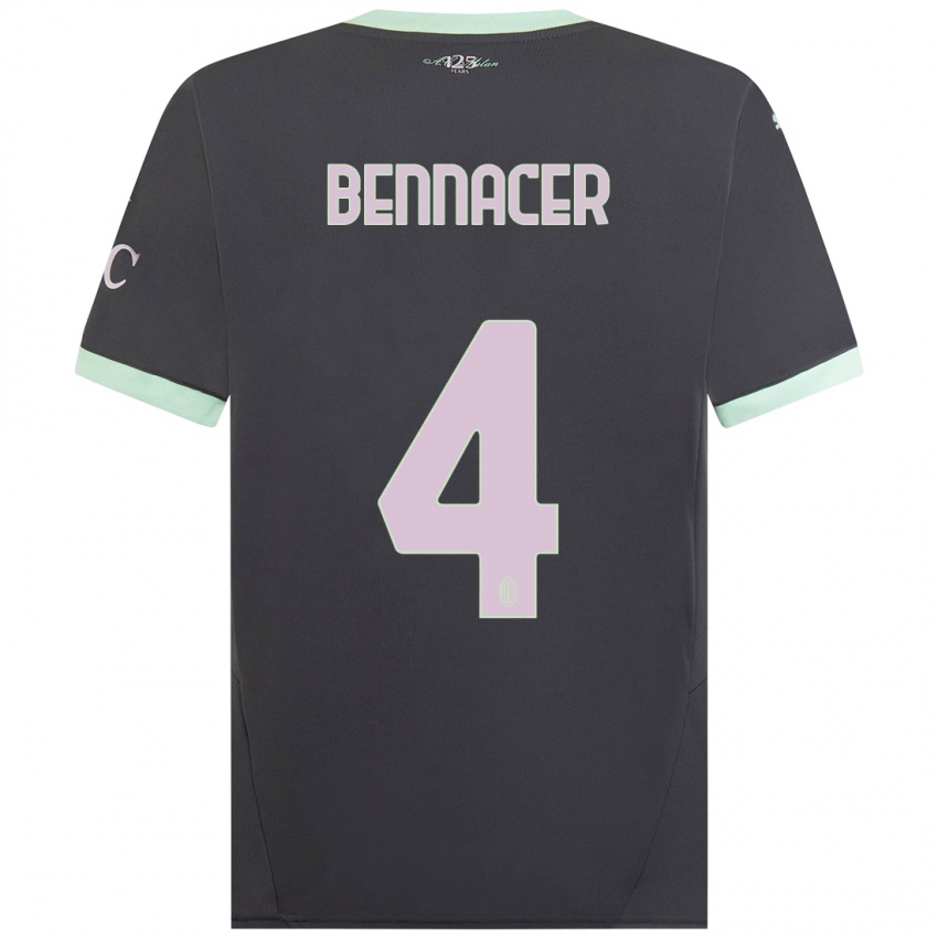 Niño Camiseta Ismael Bennacer #4 Gris Equipación Tercera 2024/25 La Camisa Perú