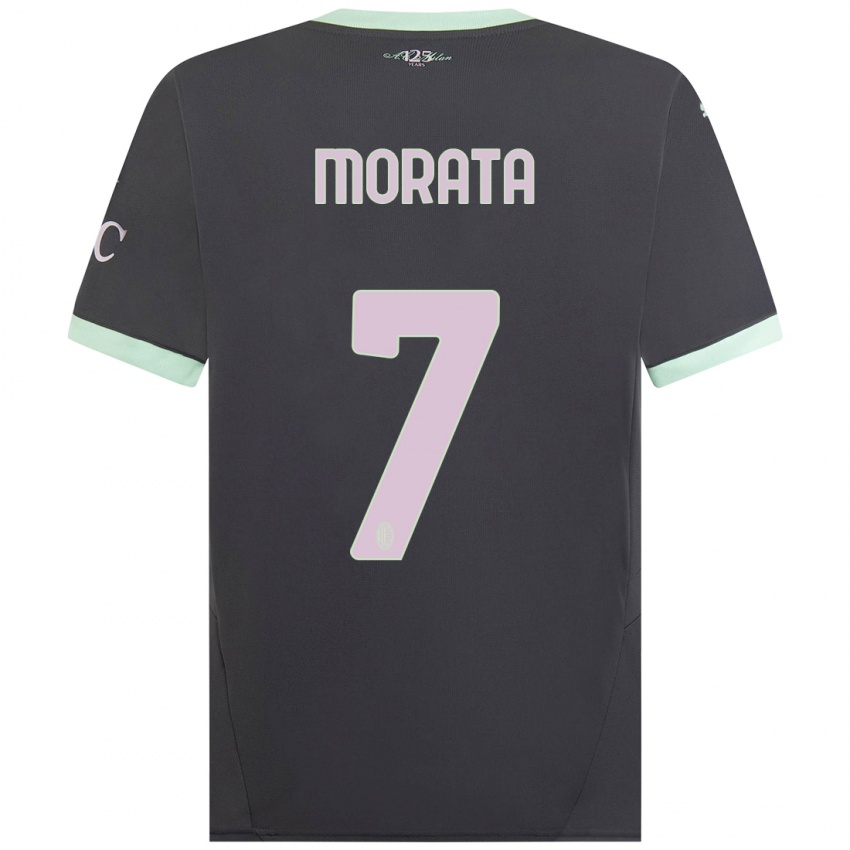 Niño Camiseta Alvaro Morata #7 Gris Equipación Tercera 2024/25 La Camisa Perú