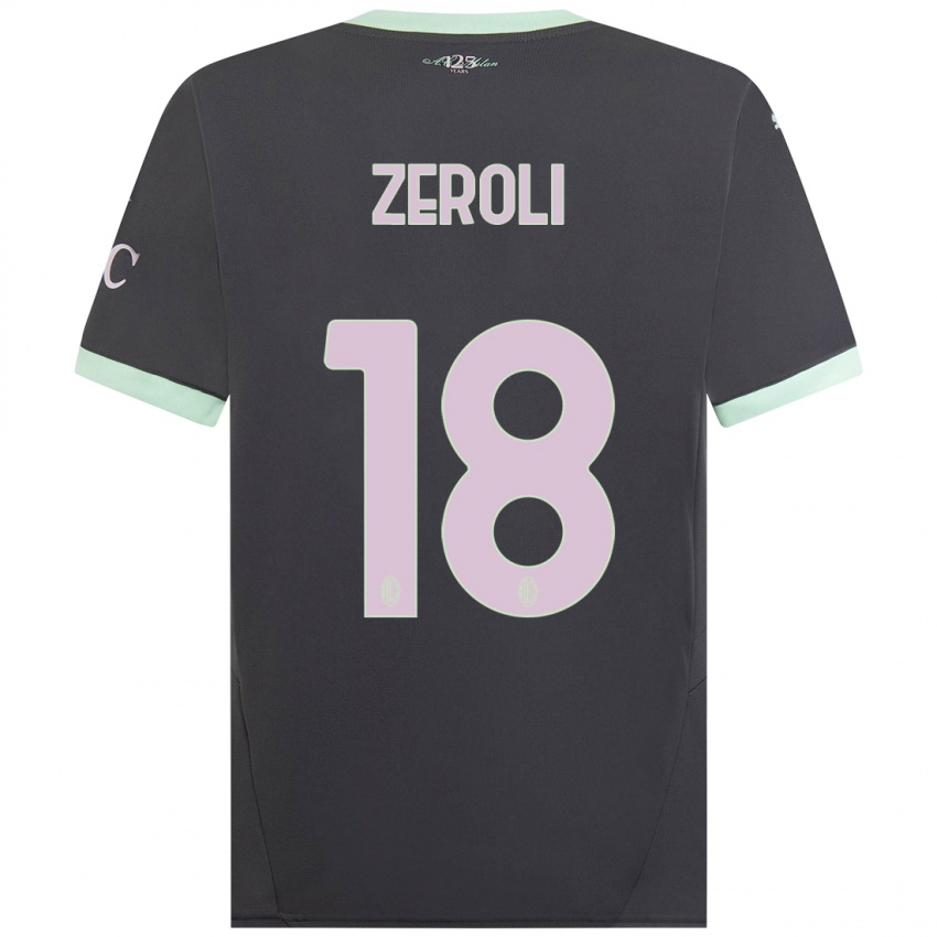 Niño Camiseta Kevin Zeroli #18 Gris Equipación Tercera 2024/25 La Camisa Perú