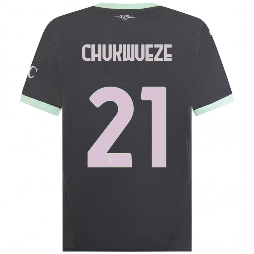 Niño Camiseta Samuel Chukwueze #21 Gris Equipación Tercera 2024/25 La Camisa Perú