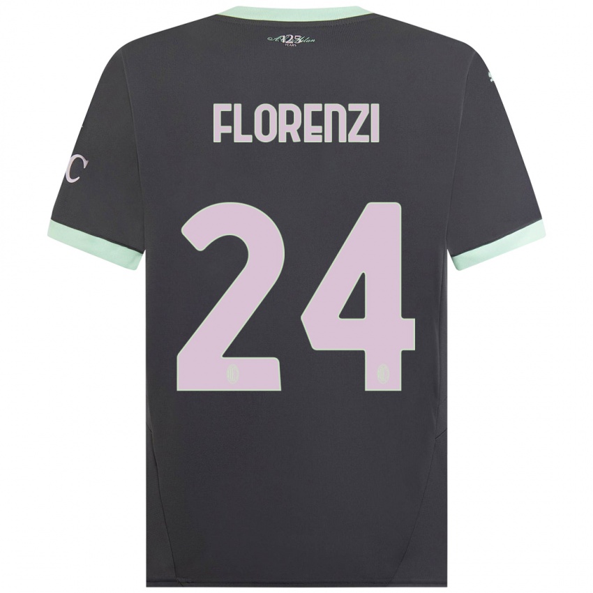 Niño Camiseta Alessandro Florenzi #24 Gris Equipación Tercera 2024/25 La Camisa Perú