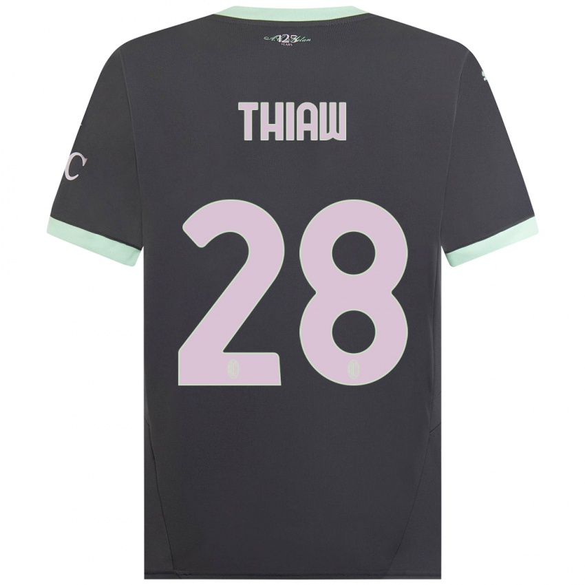 Niño Camiseta Malick Thiaw #28 Gris Equipación Tercera 2024/25 La Camisa Perú