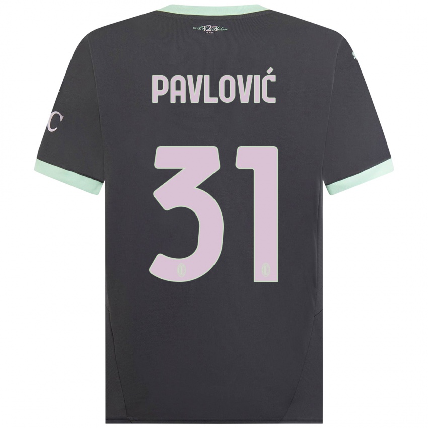 Niño Camiseta Strahinja Pavlović #31 Gris Equipación Tercera 2024/25 La Camisa Perú