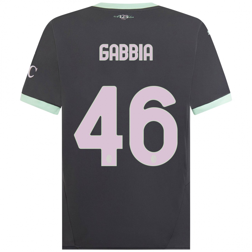 Niño Camiseta Matteo Gabbia #46 Gris Equipación Tercera 2024/25 La Camisa Perú