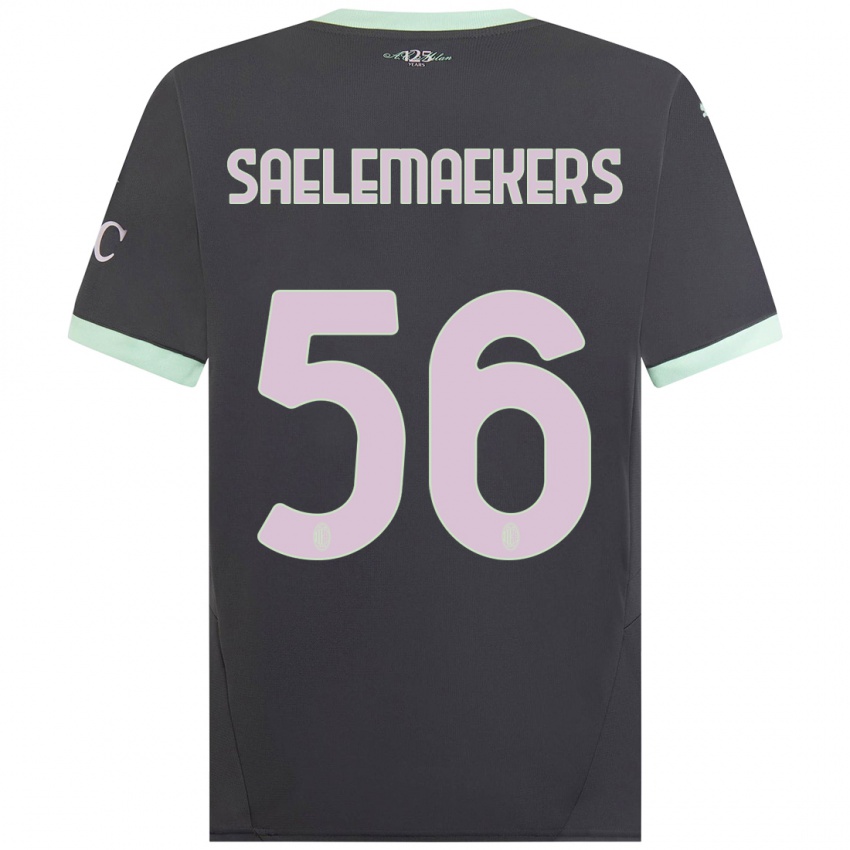 Niño Camiseta Alexis Saelemaekers #56 Gris Equipación Tercera 2024/25 La Camisa Perú