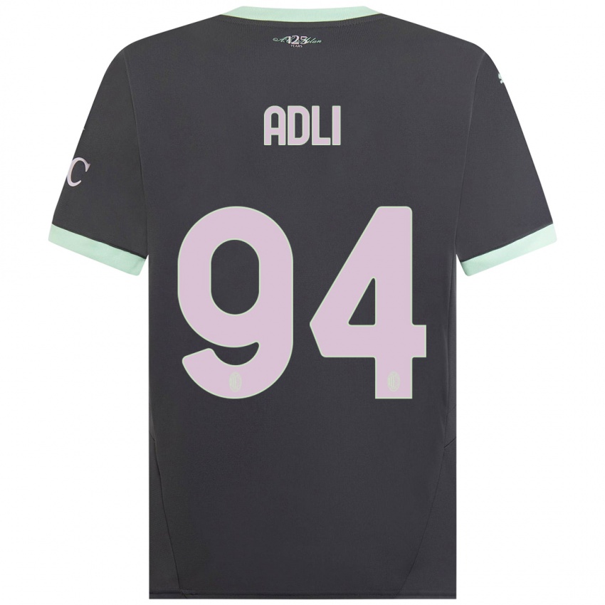 Niño Camiseta Yacine Adli #94 Gris Equipación Tercera 2024/25 La Camisa Perú