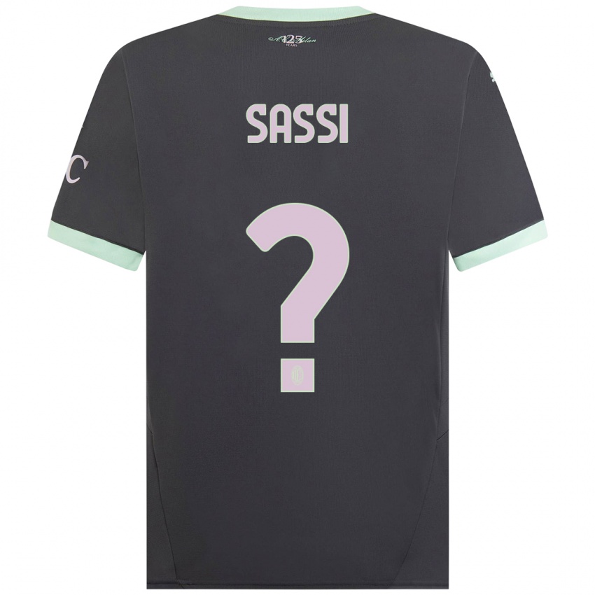 Niño Camiseta Simone Sassi #0 Gris Equipación Tercera 2024/25 La Camisa Perú