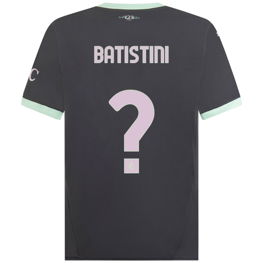 Niño Camiseta Simone Batistini #0 Gris Equipación Tercera 2024/25 La Camisa Perú