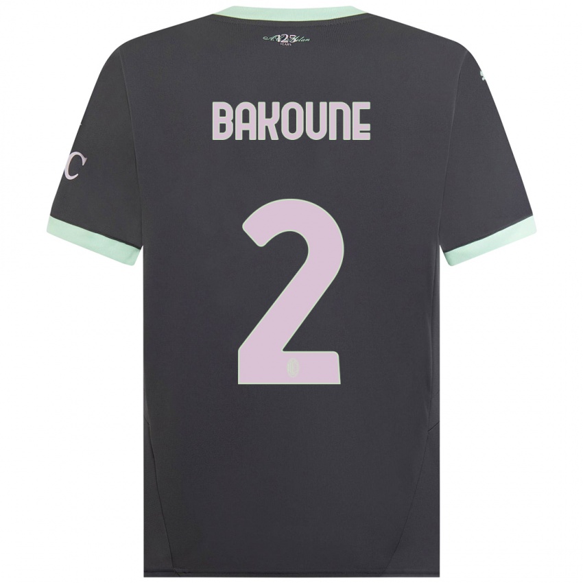 Niño Camiseta Adam Bakoune #2 Gris Equipación Tercera 2024/25 La Camisa Perú