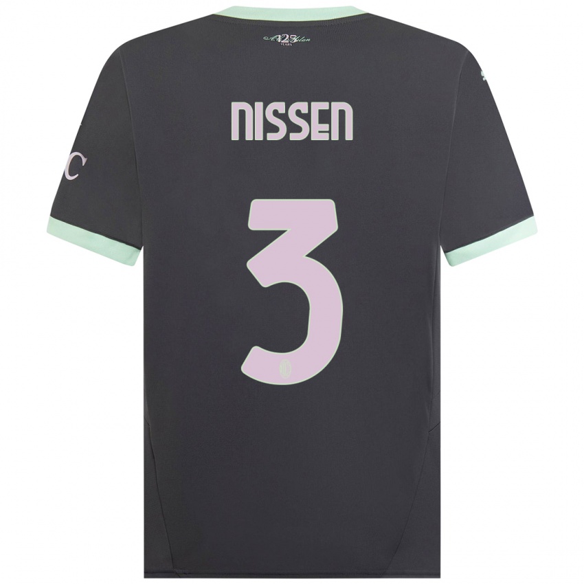 Niño Camiseta Fredrik Nissen #3 Gris Equipación Tercera 2024/25 La Camisa Perú