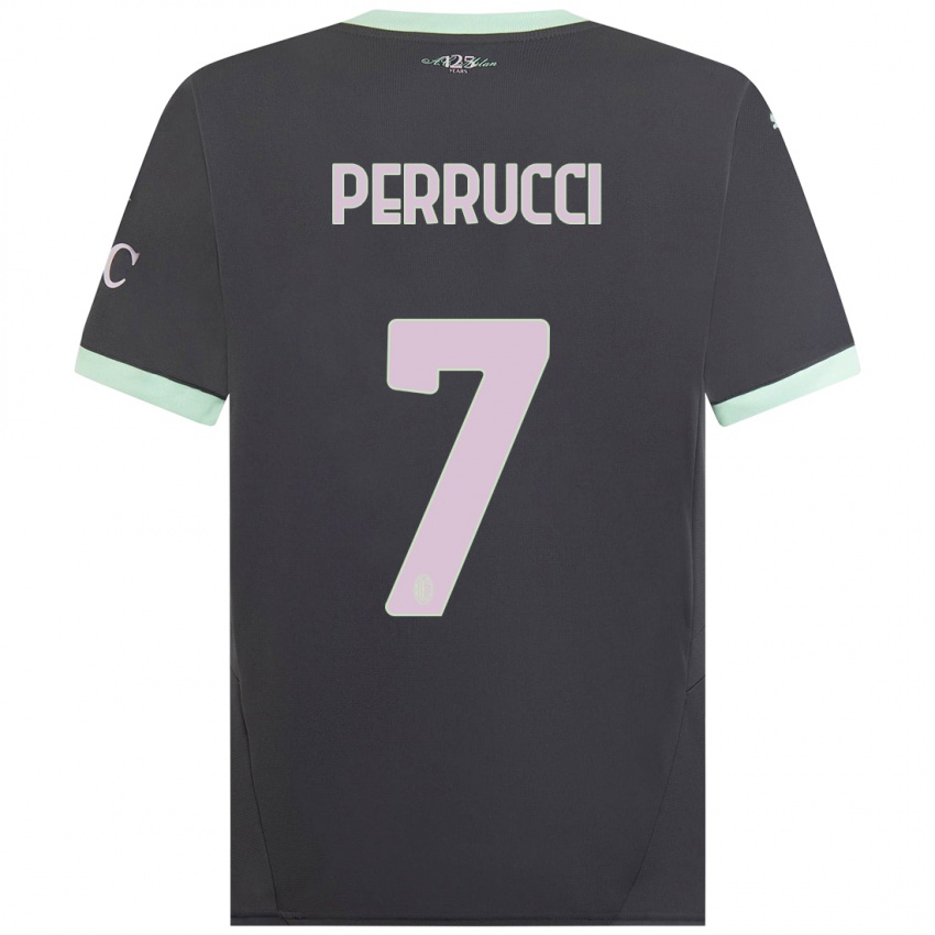 Niño Camiseta Vincenzo Perrucci #7 Gris Equipación Tercera 2024/25 La Camisa Perú