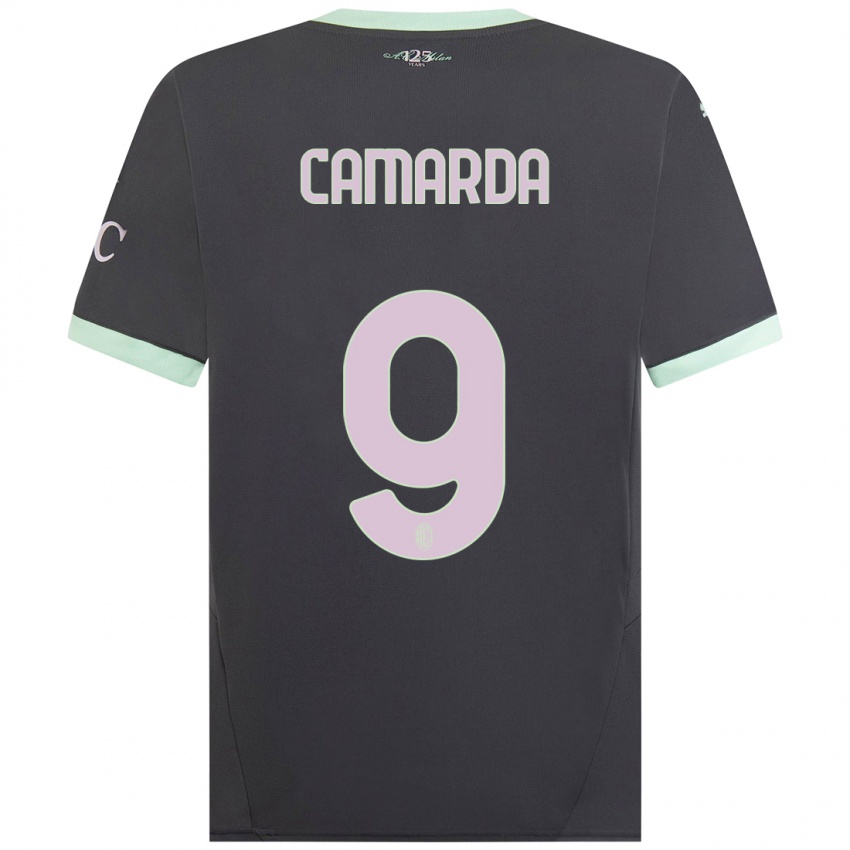 Niño Camiseta Francesco Camarda #9 Gris Equipación Tercera 2024/25 La Camisa Perú