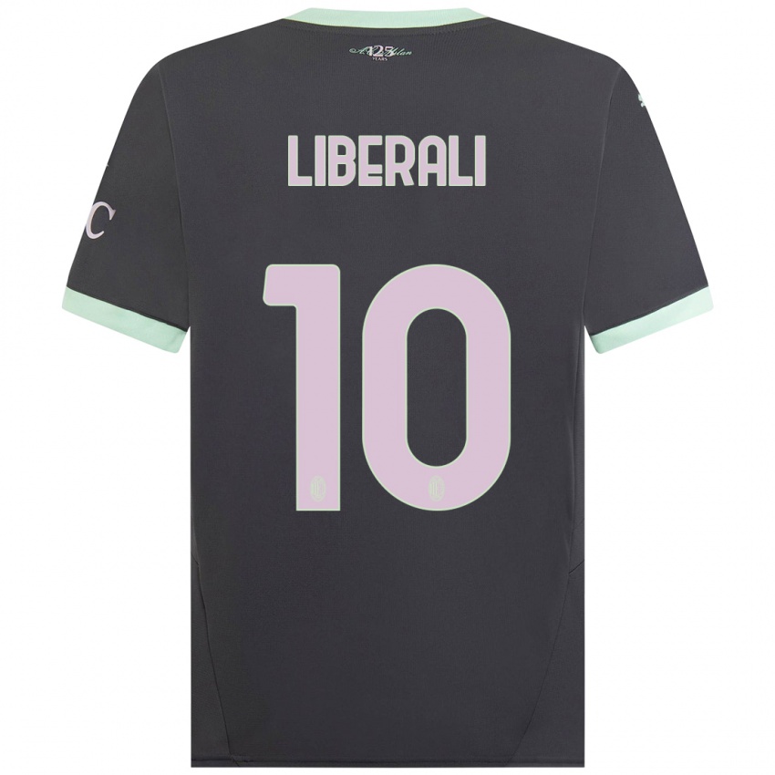 Niño Camiseta Mattia Liberali #10 Gris Equipación Tercera 2024/25 La Camisa Perú