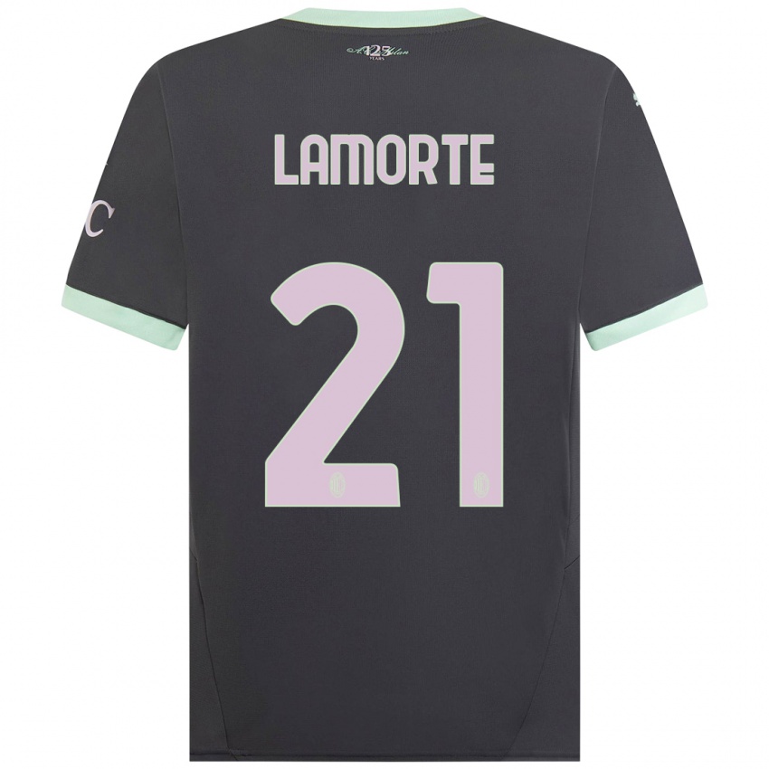 Niño Camiseta Alessandro Lamorte #21 Gris Equipación Tercera 2024/25 La Camisa Perú