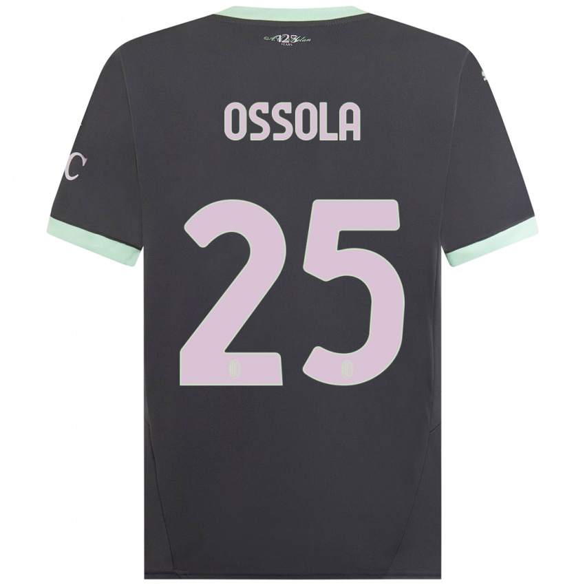 Niño Camiseta Lorenzo Ossola #25 Gris Equipación Tercera 2024/25 La Camisa Perú