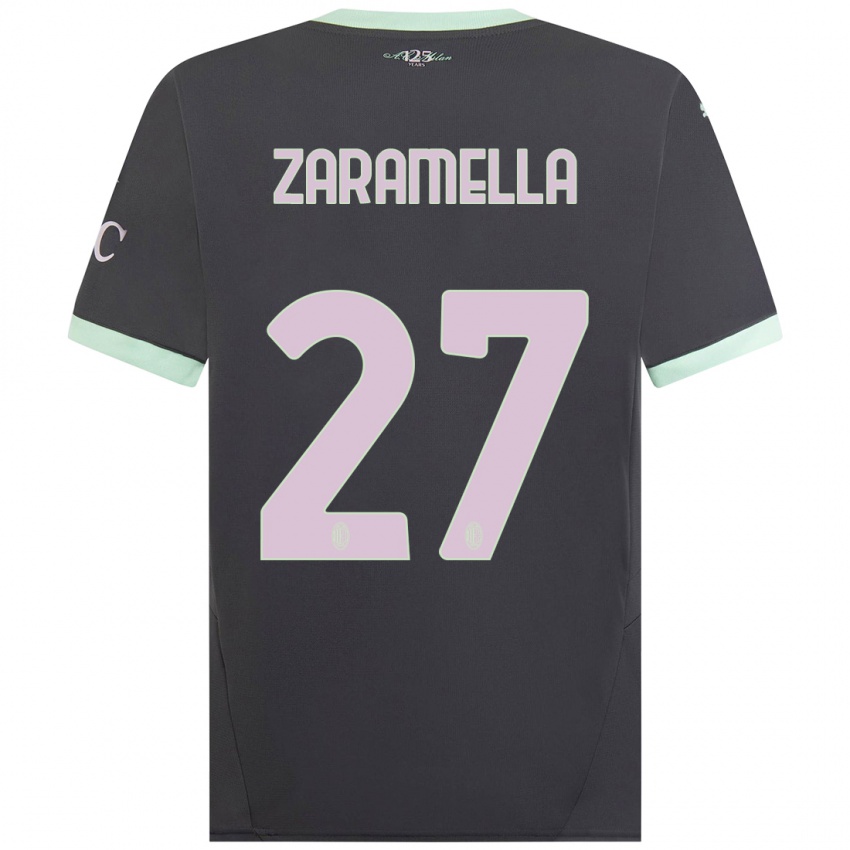 Niño Camiseta Mattia Zaramella #27 Gris Equipación Tercera 2024/25 La Camisa Perú