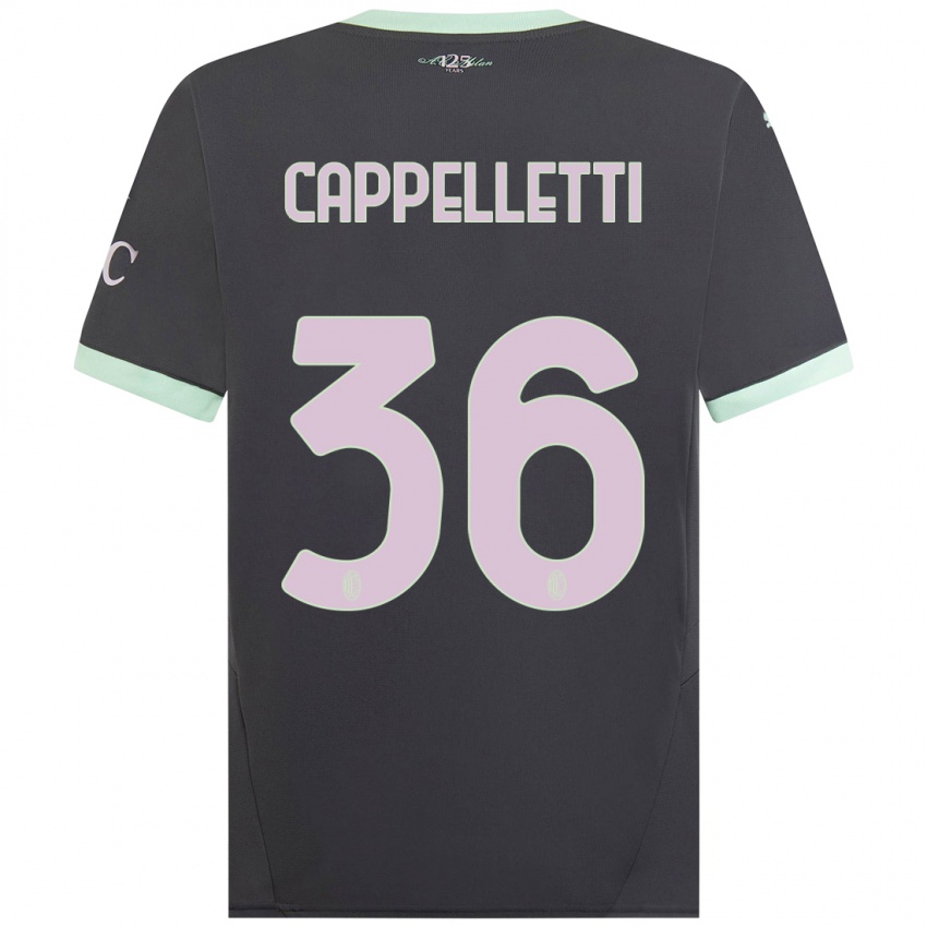 Niño Camiseta Mattia Cappelletti #36 Gris Equipación Tercera 2024/25 La Camisa Perú