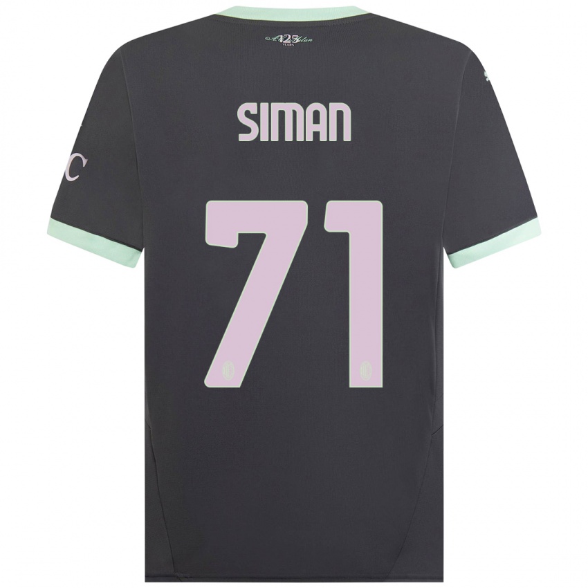 Niño Camiseta Alexandru Șiman #71 Gris Equipación Tercera 2024/25 La Camisa Perú