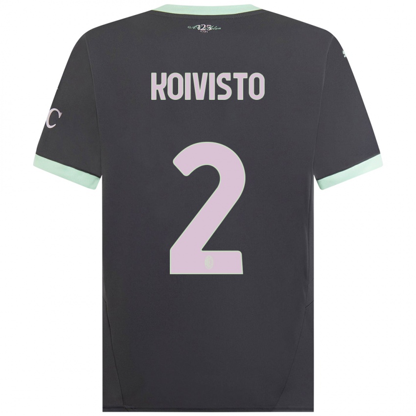 Niño Camiseta Emma Koivisto #2 Gris Equipación Tercera 2024/25 La Camisa Perú