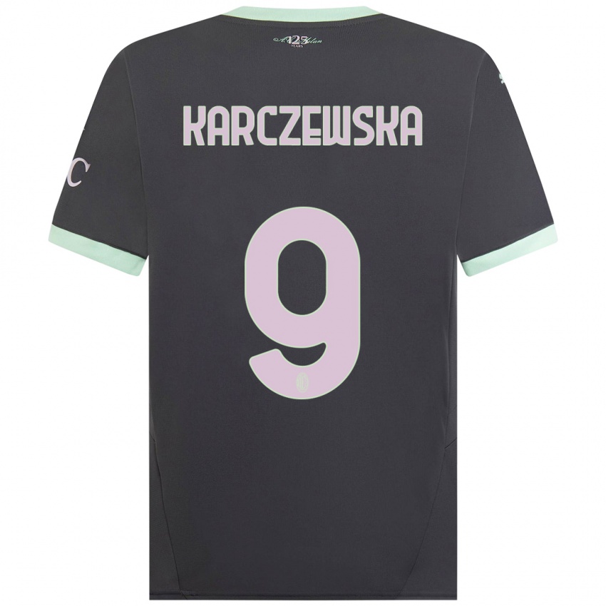 Niño Camiseta Nikola Karczewska #9 Gris Equipación Tercera 2024/25 La Camisa Perú