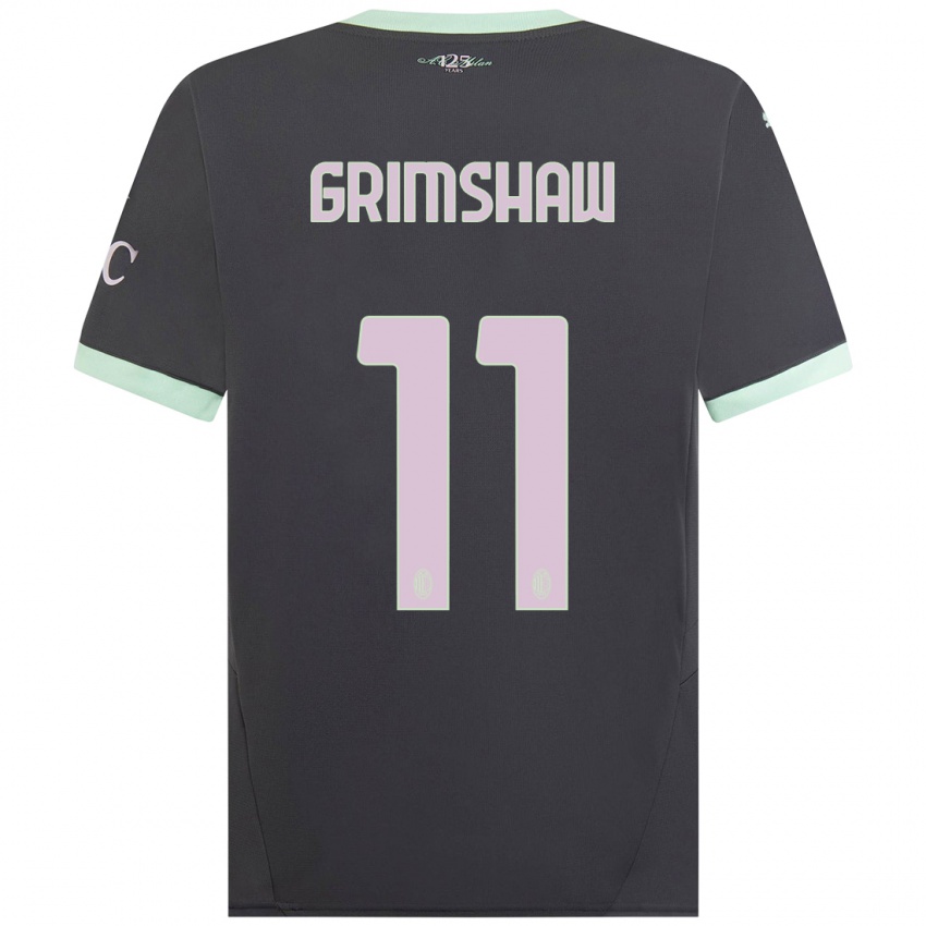 Niño Camiseta Christy Grimshaw #11 Gris Equipación Tercera 2024/25 La Camisa Perú