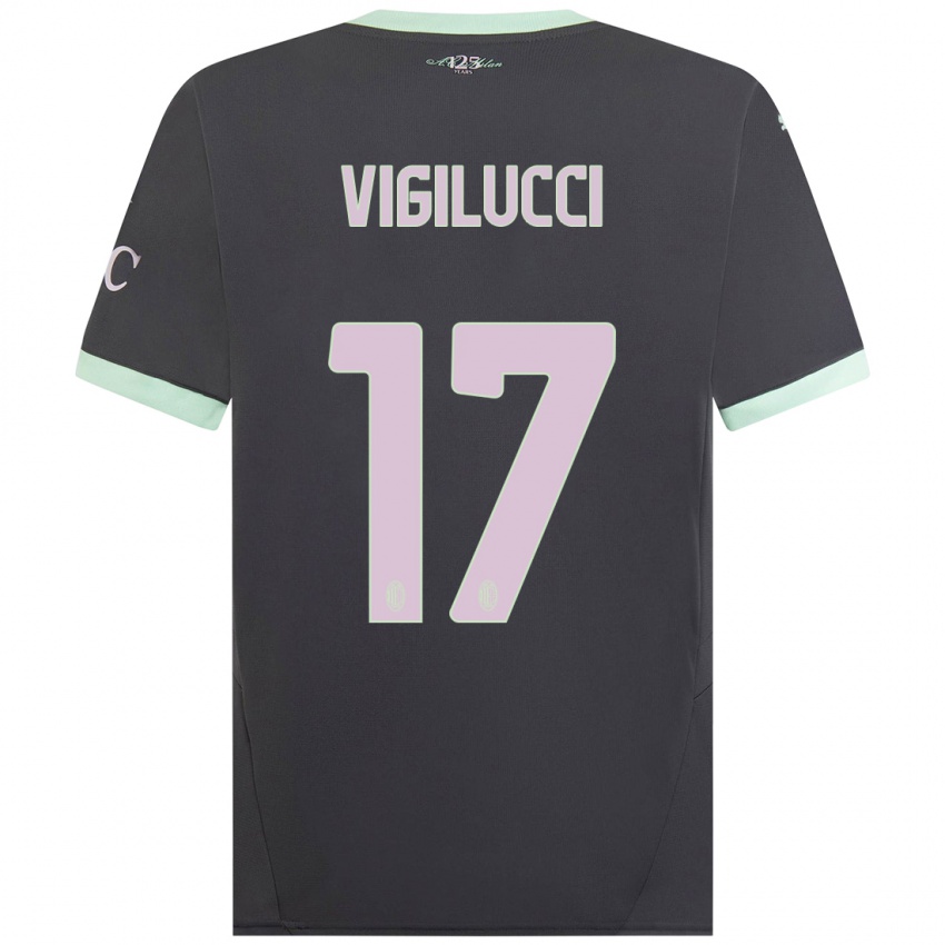 Niño Camiseta Valery Vigilucci #17 Gris Equipación Tercera 2024/25 La Camisa Perú