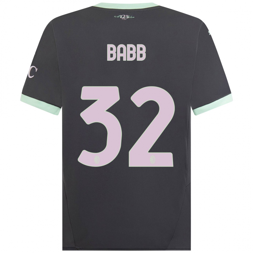 Niño Camiseta Selena Delia Babb #32 Gris Equipación Tercera 2024/25 La Camisa Perú