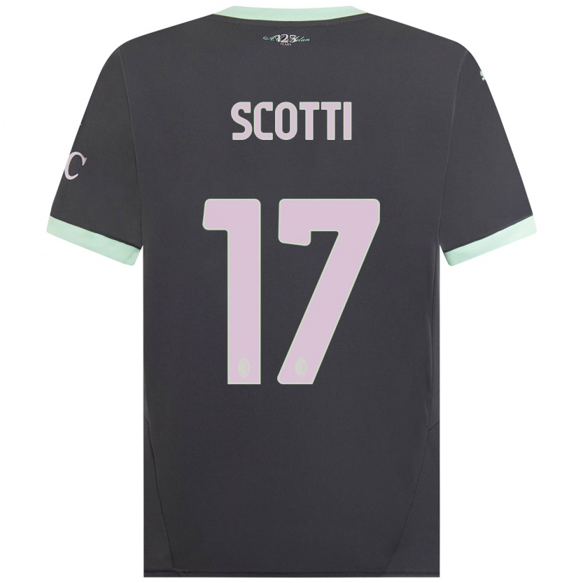 Niño Camiseta Filippo Scotti #17 Gris Equipación Tercera 2024/25 La Camisa Perú