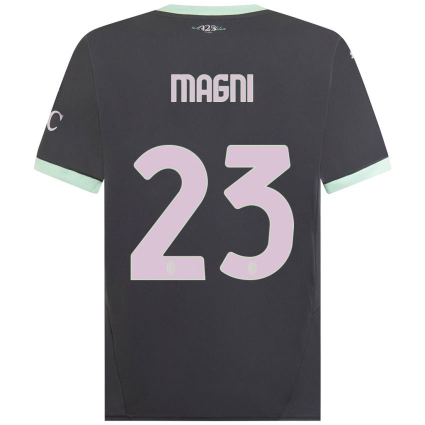 Niño Camiseta Vittorio Magni #23 Gris Equipación Tercera 2024/25 La Camisa Perú