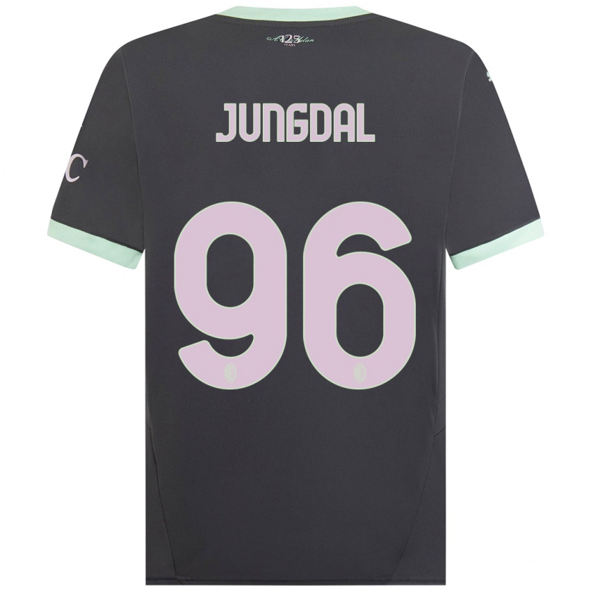 Niño Camiseta Andreas Jungdal #96 Gris Equipación Tercera 2024/25 La Camisa Perú