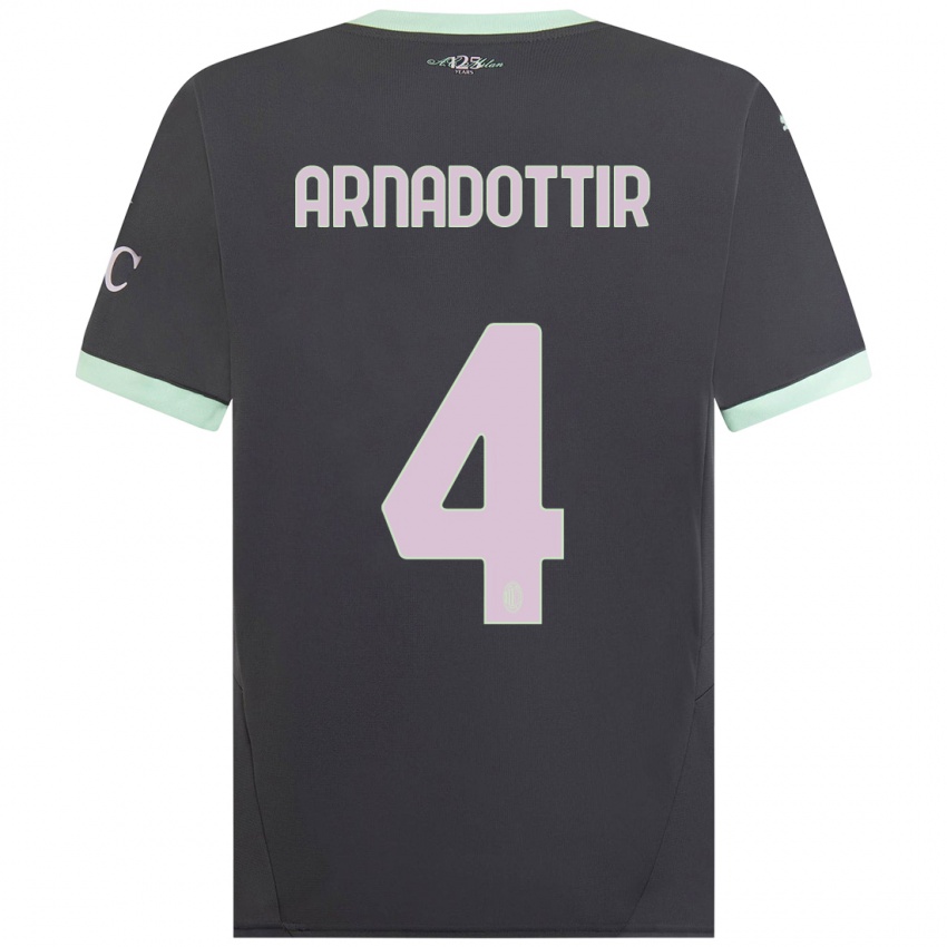 Niño Camiseta Guony Arnadottir #4 Gris Equipación Tercera 2024/25 La Camisa Perú