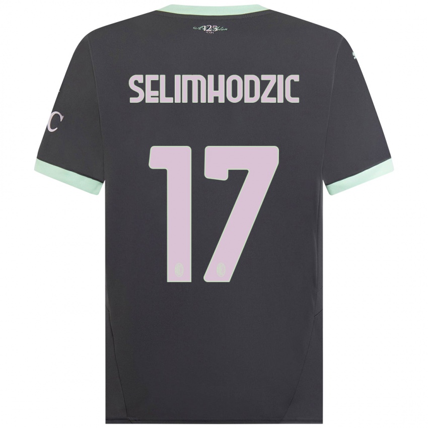 Niño Camiseta Noa Selimhodzic #17 Gris Equipación Tercera 2024/25 La Camisa Perú