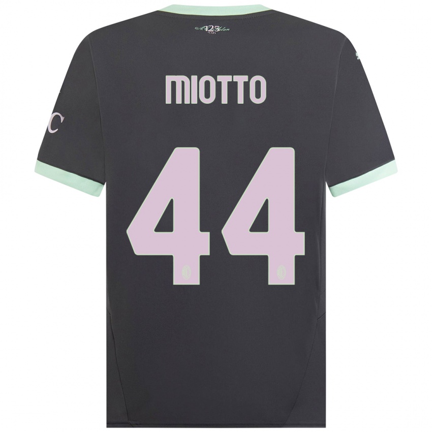 Niño Camiseta Giorgia Miotto #44 Gris Equipación Tercera 2024/25 La Camisa Perú