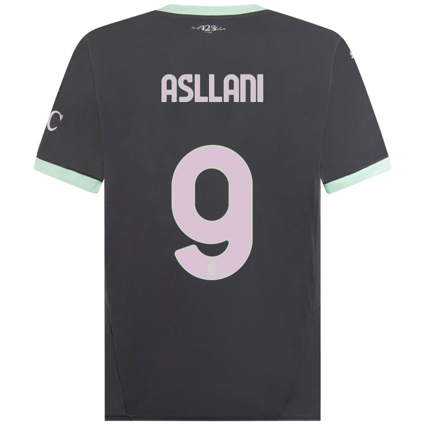 Niño Camiseta Kosovare Asllani #9 Gris Equipación Tercera 2024/25 La Camisa Perú