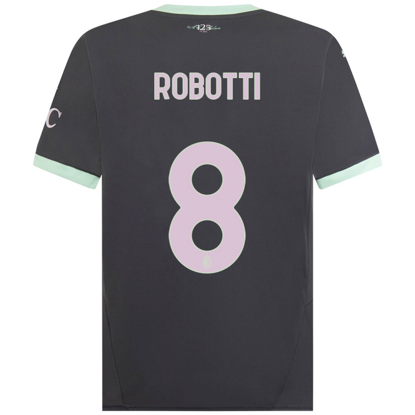 Niño Camiseta Giovanni Robotti #8 Gris Equipación Tercera 2024/25 La Camisa Perú