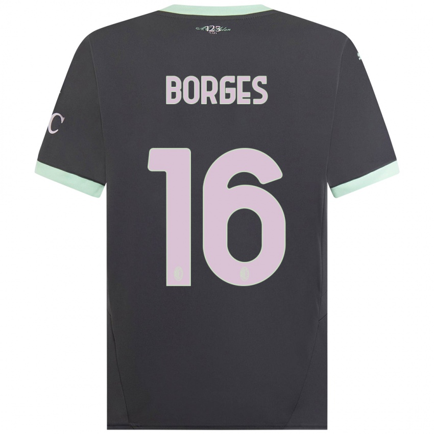 Niño Camiseta Lenny Borges #16 Gris Equipación Tercera 2024/25 La Camisa Perú